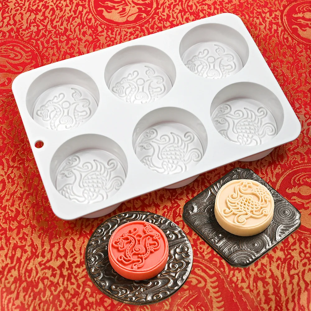 DIY French Dessert Baking mold Jelly Pudding Mold 6 Cavity Flower Shape Mooncake Mousse Cake Silicone Mold