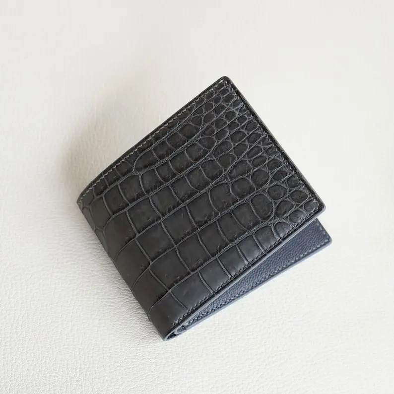 2024 Trending Design Top Rated Gray Color Genuine Leather Men Wallet From Vietnam Supplier wallet for men leather