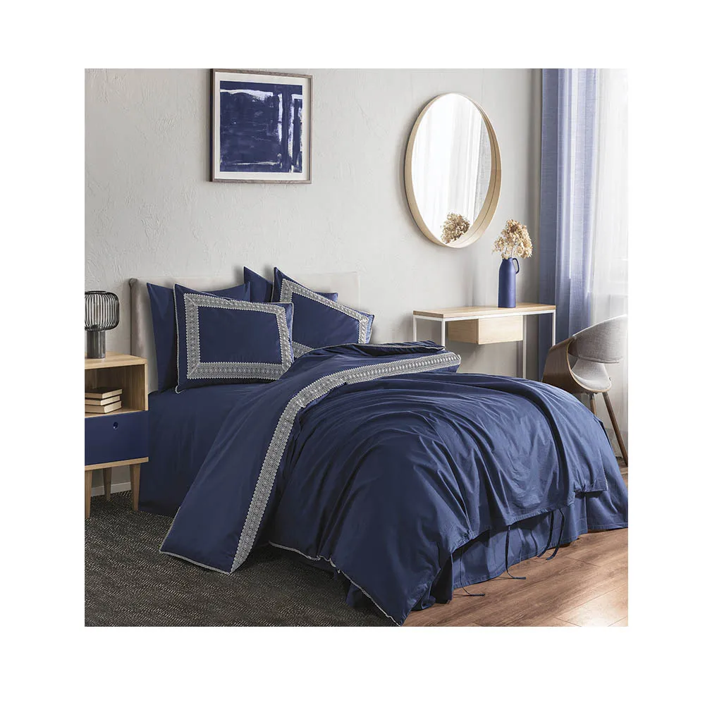 Лидер продаж Набор мягкого постельного белья из 100% хлопка с кружевной вышивкой декоративная наволочка двойного размера всего 6 шт.