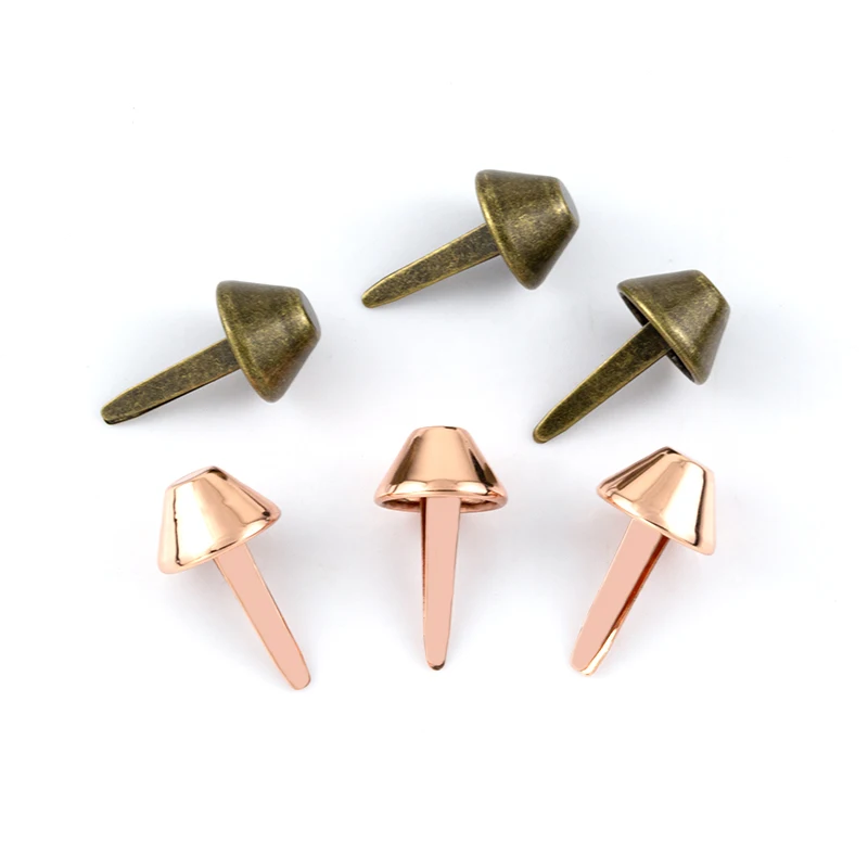 Customizable Durable Rose Gold Brass Antique Cone-Shaped Rivets Spikes