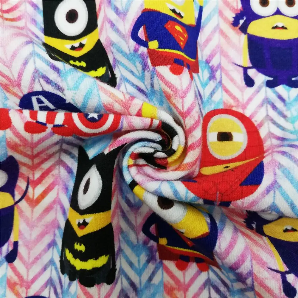 CJ170 Custom Printed Cotton Single Jersey Fabric 100% Cotton, 170gsm, no MOQ per print