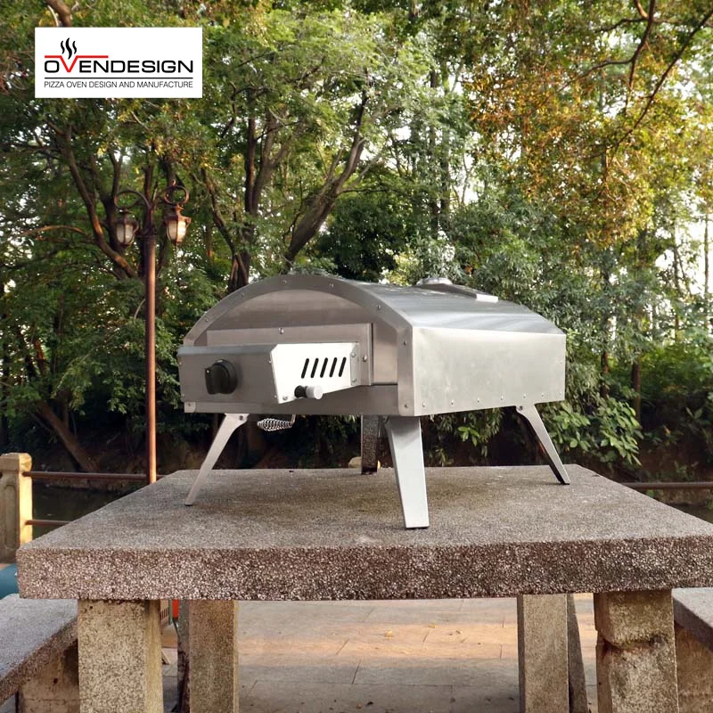 The Industry China Wholesale 16 Inch Stainless Steel Home Countertop Rotary Pizza Gas Oven With Gas Burner For Pizza Oven