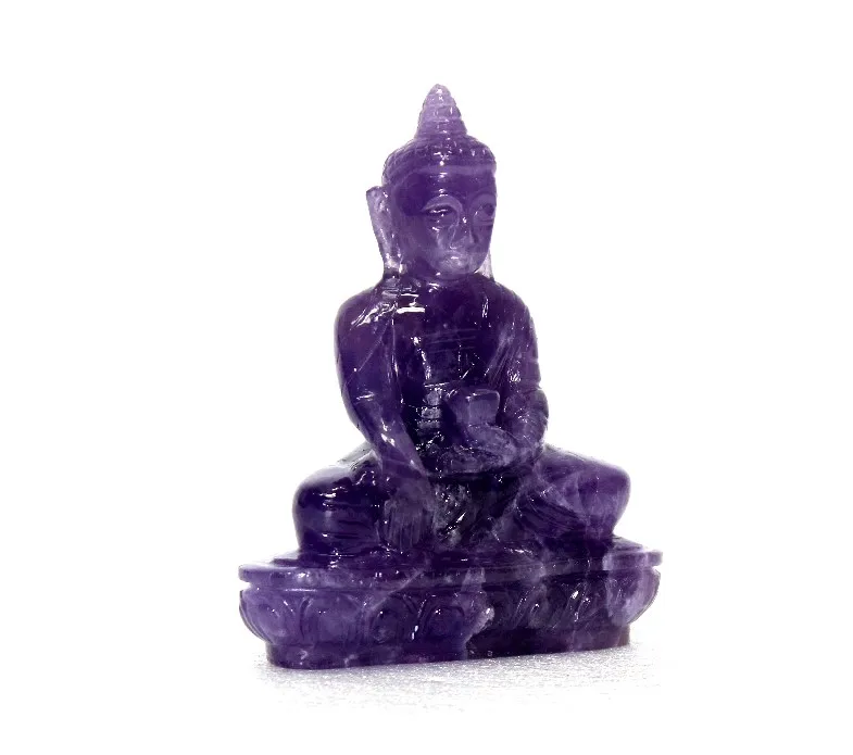 Natural Amethyst Buddha Statue Ganesha Figurine Sculpture Handcrafted Chakra Style Engraving Piedras Naturales Healing Crystal