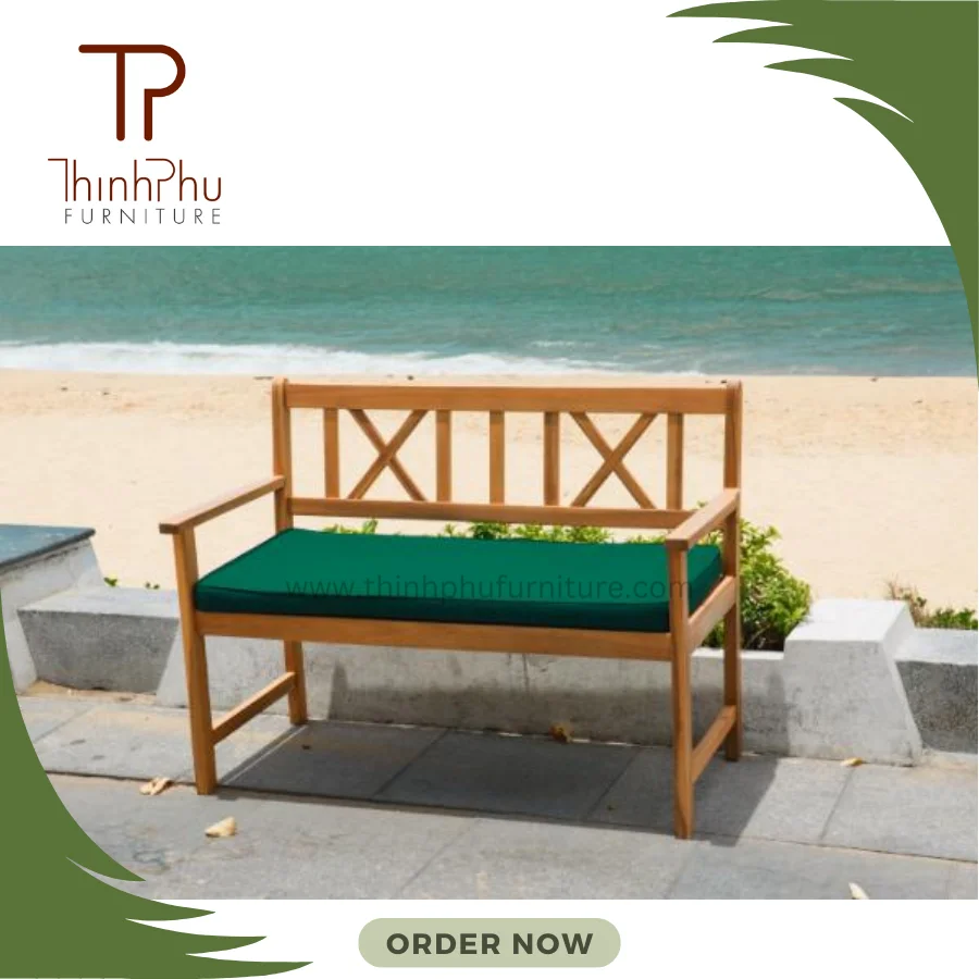 Modern Wooden Outdoor Garden Chair Daybed Bench Oil Finishing Furniture for Apartment & Hotel Use