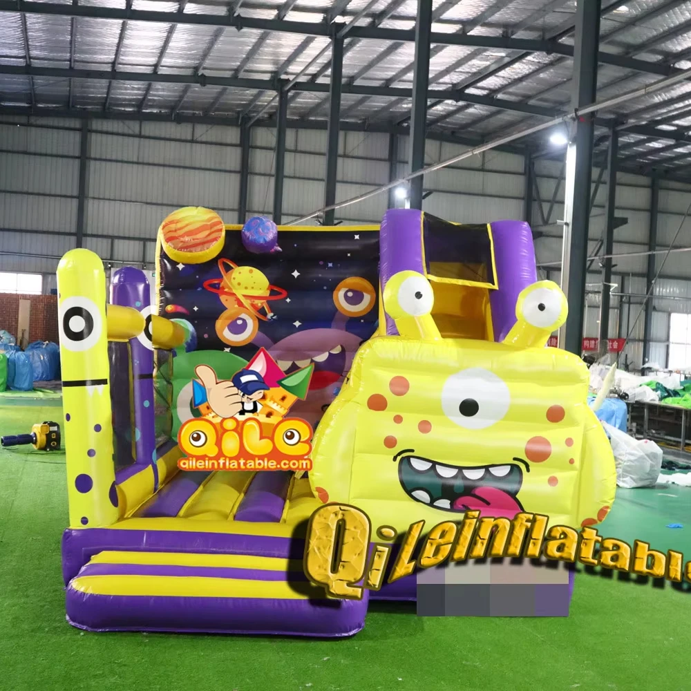 Custom Alien Inflatable Game High Quality Cute Monster Theme Inflatable Bounce House Combo With Slide