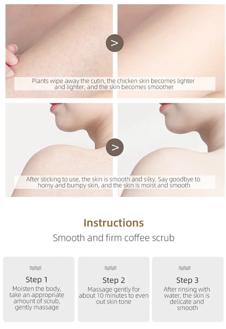 Natural Brightening Moisturizing Smoothing Remove Dead Skin Exfoliating Dead Sea Salt Whipped Coffee Body Scrub