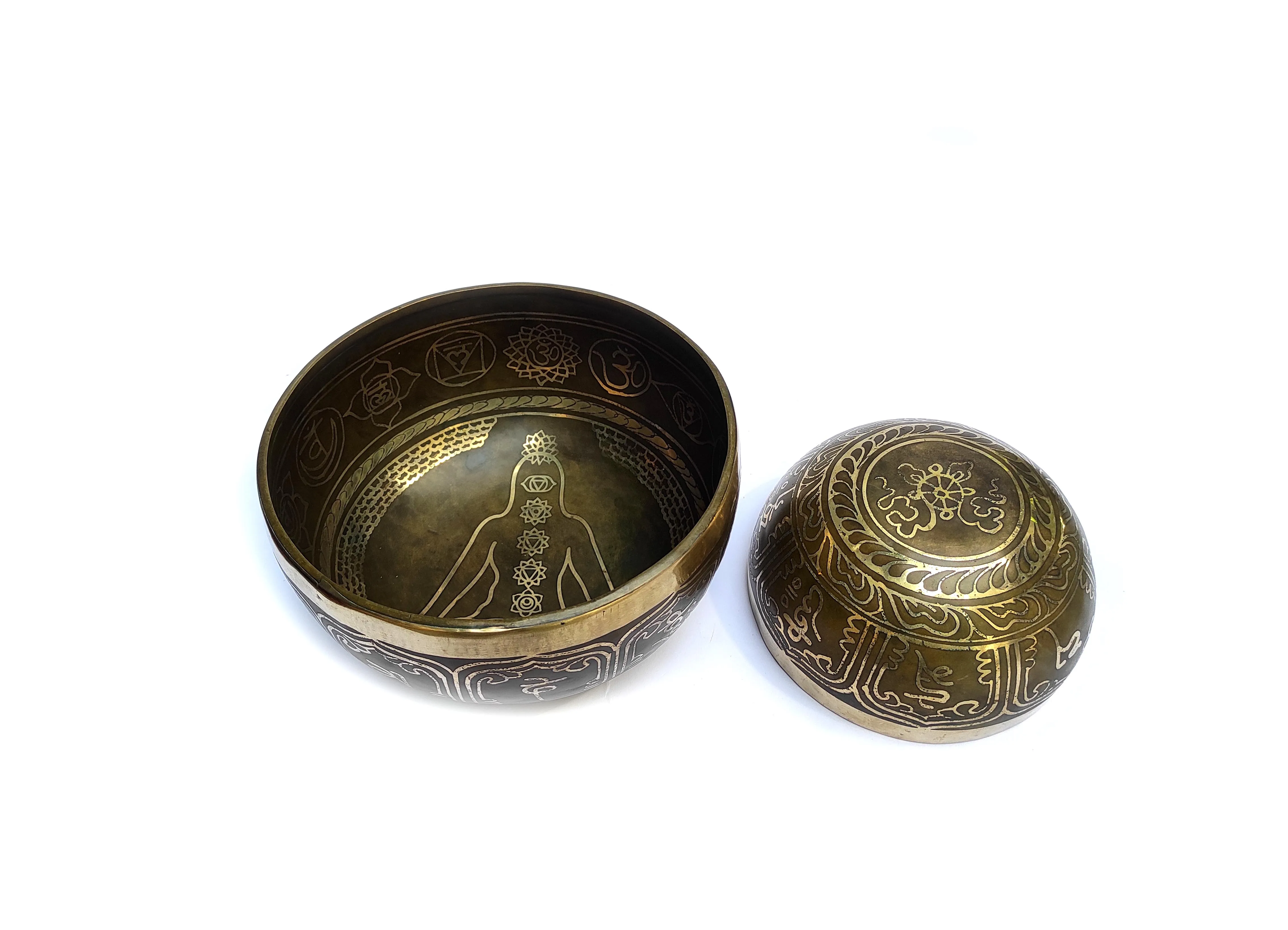 Высококачественная тибетская Поющая чаша ручной работы в стиле гималайской чакры с 7 чакрами для йоги медитации из бронзы латуни алюминия