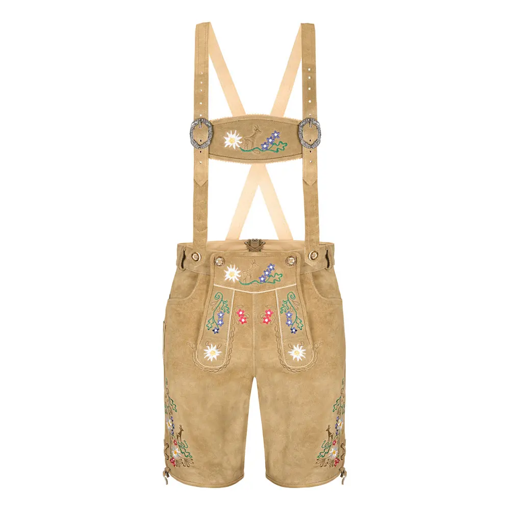 High Quality Genuine Suede Leather Octoberfest Men Bavarian Lederhosen / New Style Affordable Price Bavarian Trousers For Men
