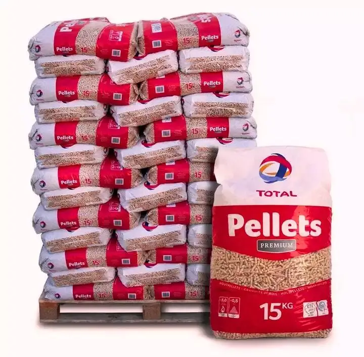 Top Europe Grade Wood Pellets 15 kg Fir, Pine/ Beech Wood Pellet Din plus/EN plus-A1 Oaks Wood Pellets In 15kg bags