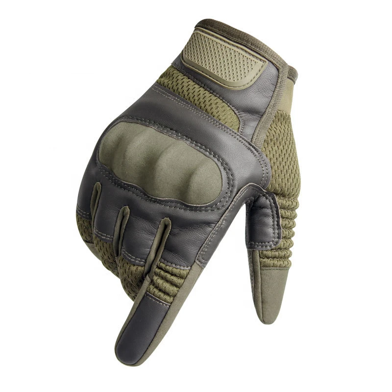 Leather Palm Gloves Safety Work Wholesale Touch Screen Anti Vibration Impact Mechanics Gloves With Custom Design