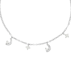 New arrival fine jewelry fashion 14k white gold moon shaped bracelets women custom design with cz stone Vietnam Manufacturer