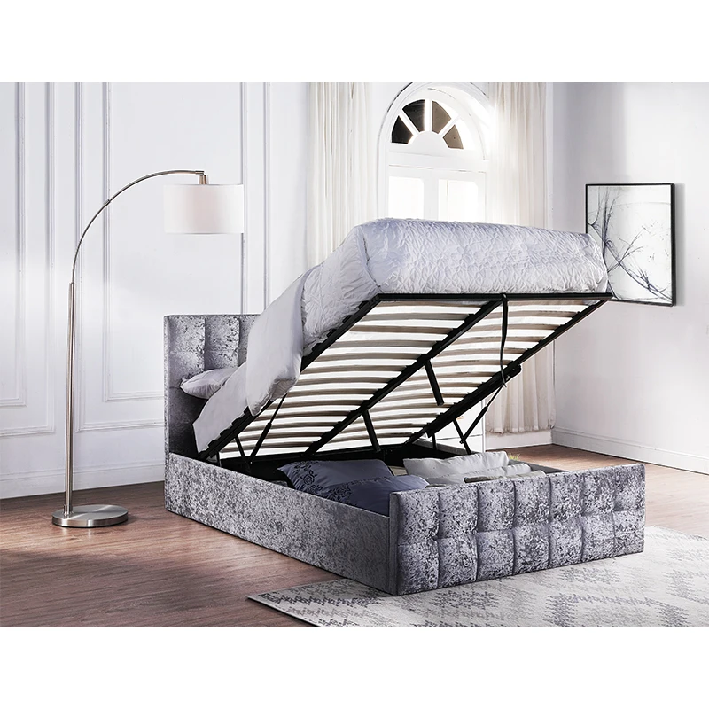 Top Pick Upholstered Ottoman Velvet Texture Bed Frame SILVANNA Modern Luxury for Hotel Bulk Buy Suitable for Both Gender