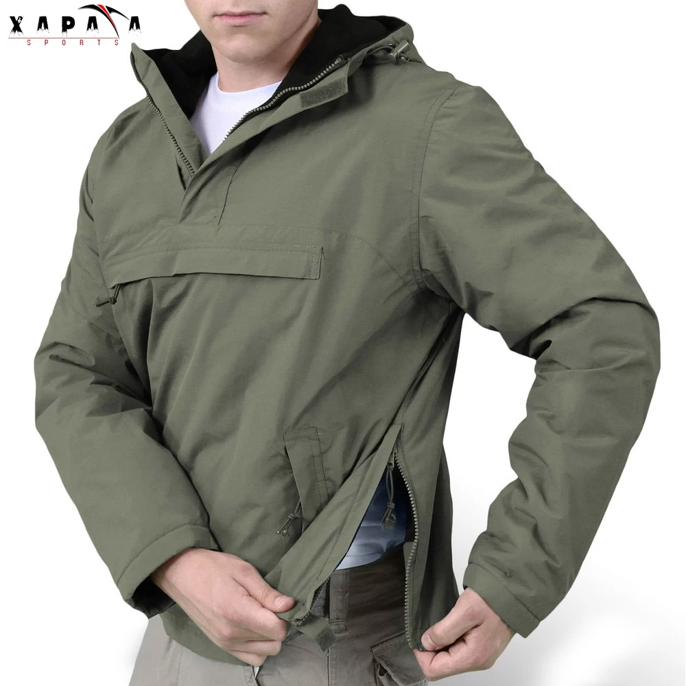 In Green Color Latest Design Breathable Men Wear Windbreaker Anorak Jacket By XAPATA SPORTS