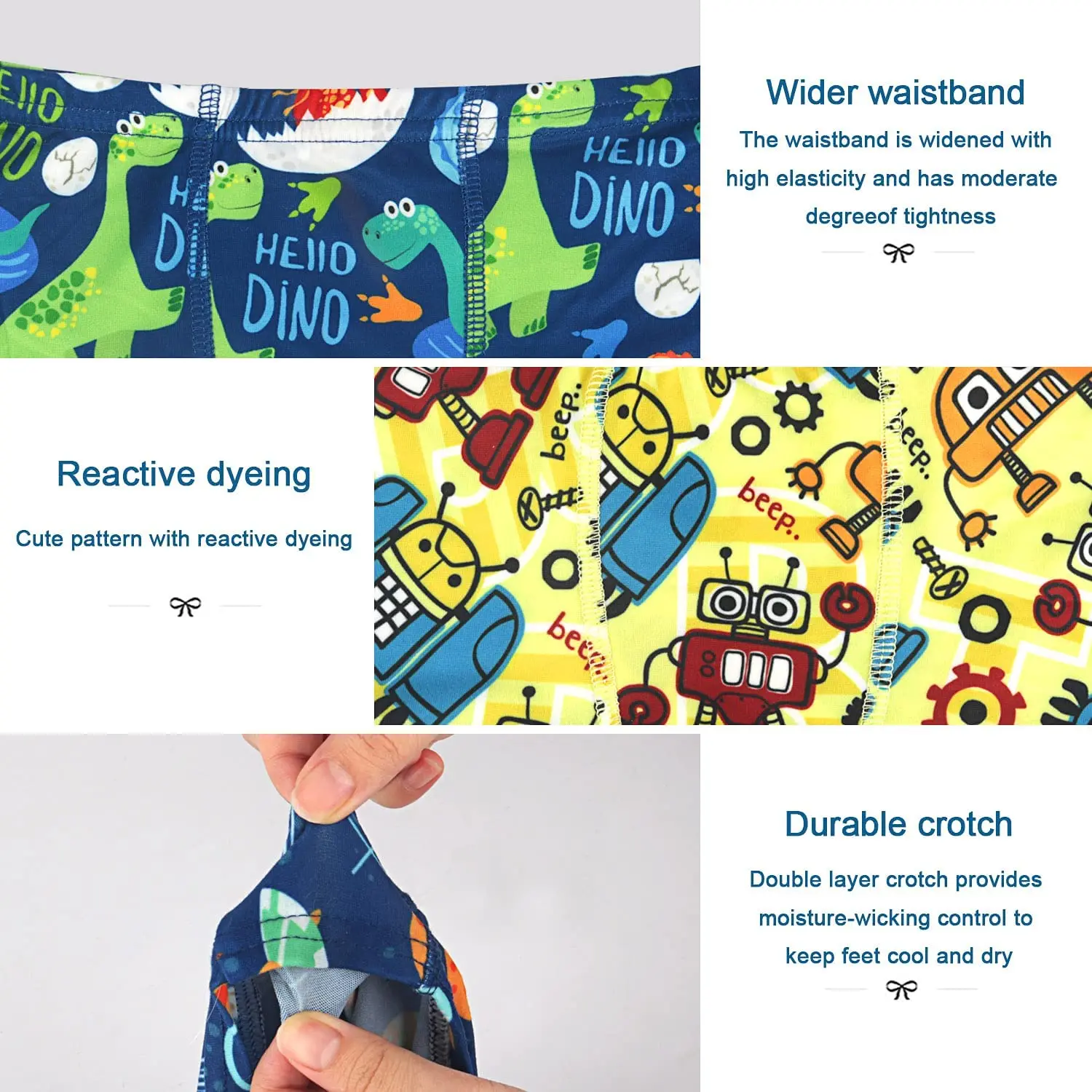 Hot Sale Customize Cartoon Print Brief Children Boxers Young Boys Underwear