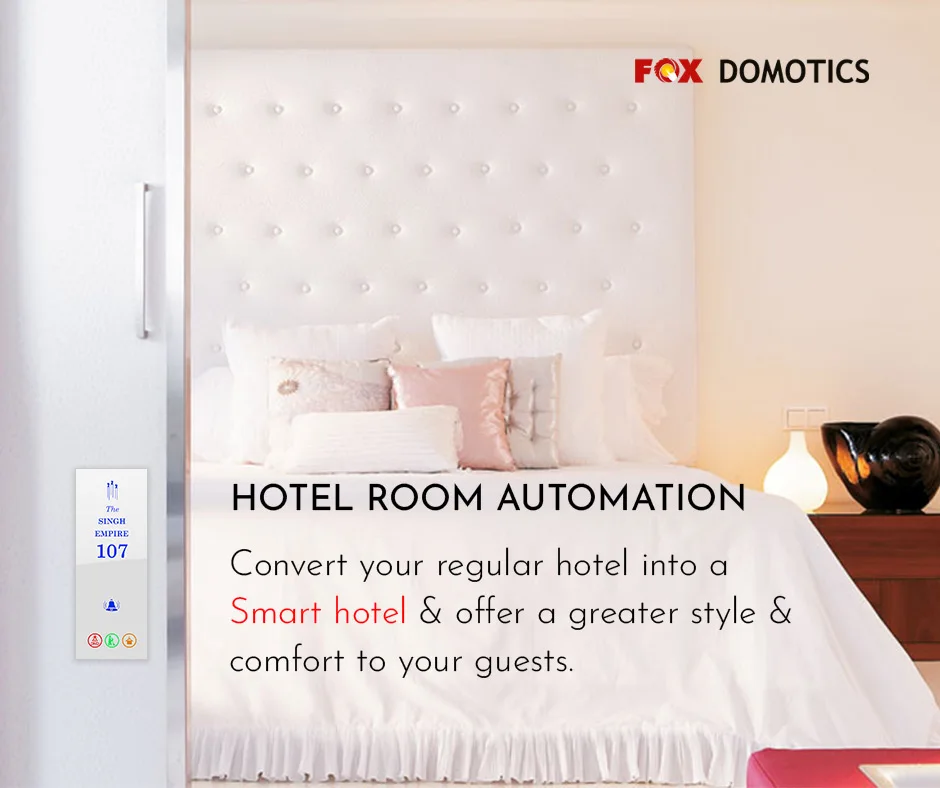 Fox Domotics Crystal Glass Touch Panel Smart Hotel with DND Room Number Clean Doorbell Switch Wifi Controlled light switch