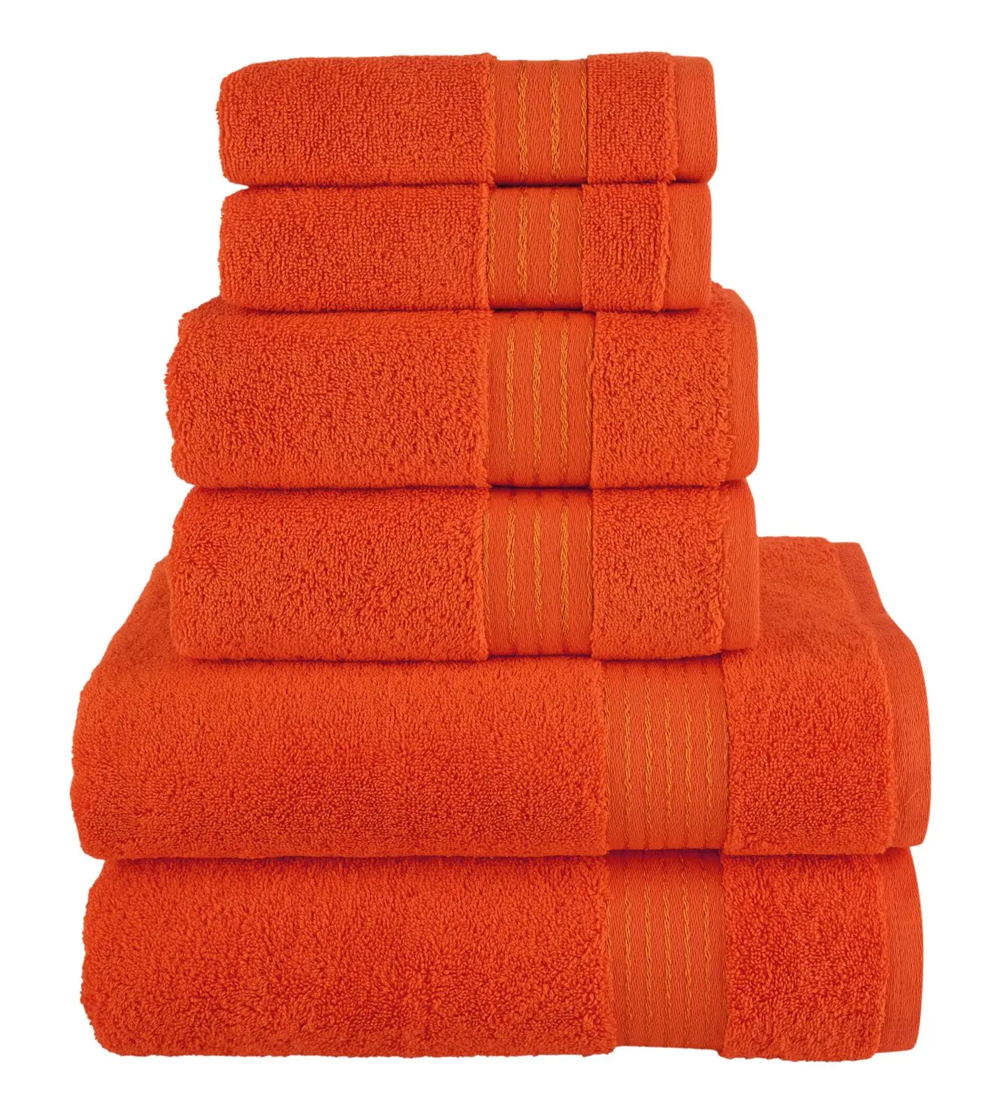 Premium Quality Absorbent 100% Turkish Cotton Towel Set 600 gsm 6 piece Bathroom Set With Border Worldwide Shipping Best Price