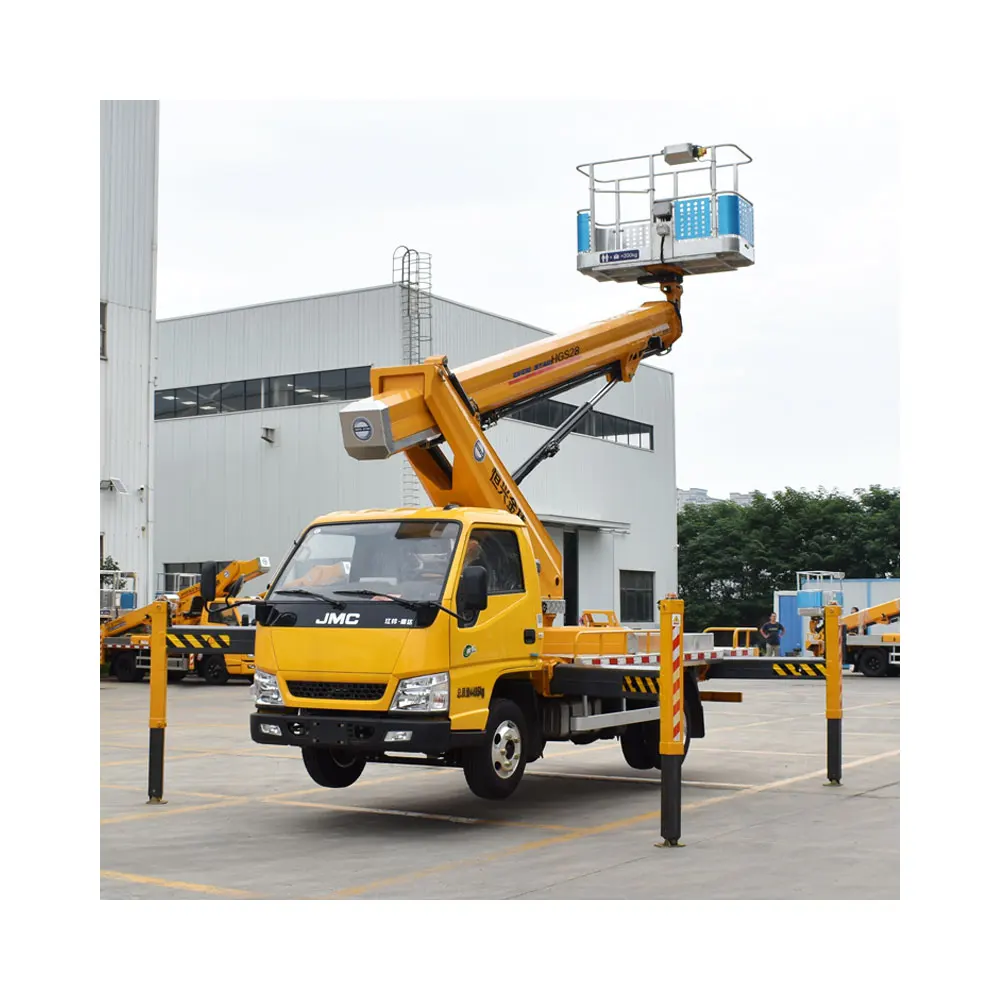 China 28m 32m 36m 45m aerial ladder truck high height working platform cargo lifting machine cargo transport 400kg