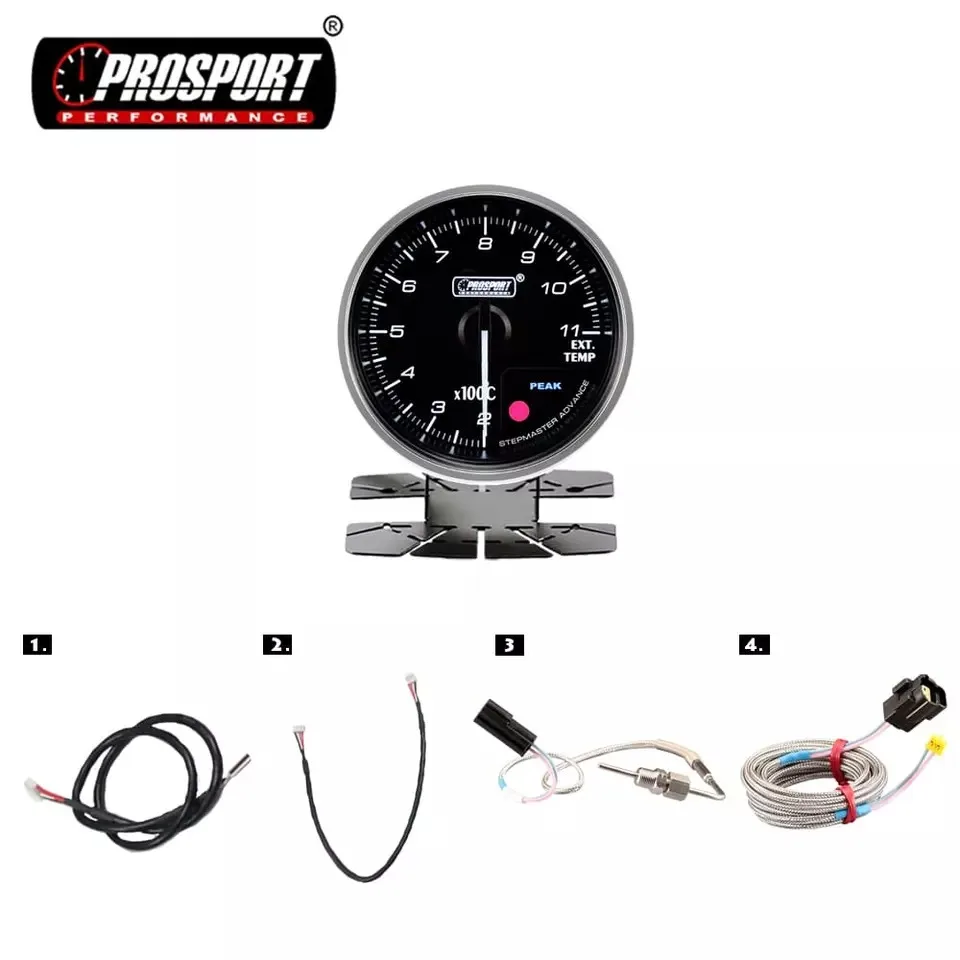 52mm 12V Universal automotive meter EGT Gauge Exhaust Gas Temperature waterproof LED backlight Warning function