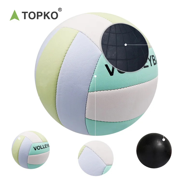 TOPKO Outdoor Indoor High Quality Pvc+Rubber Volleyball Size 5 Beach Match Volleyball Ball Adult Colorful Practice Volleyball