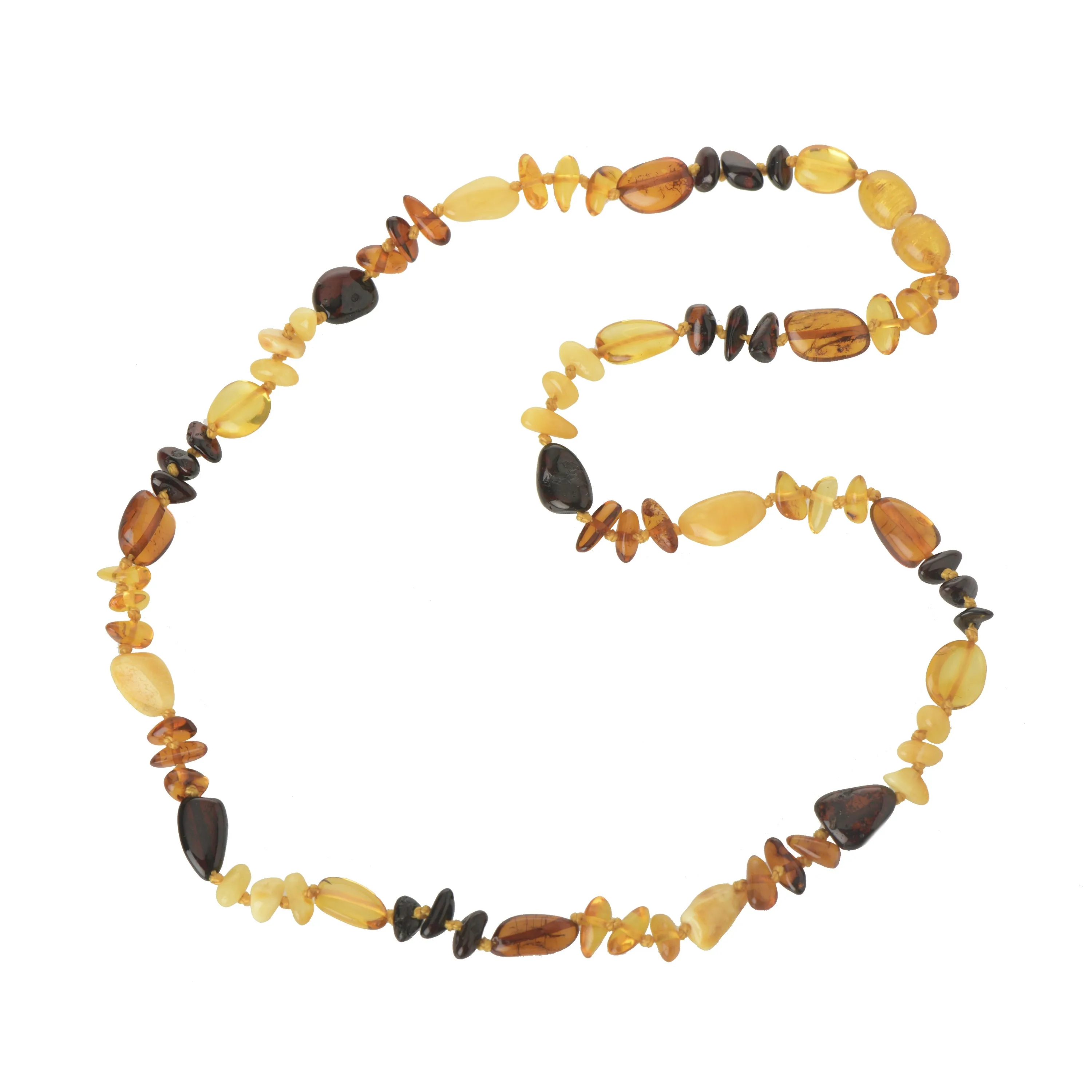 Genuine Baltic Amber Necklaces for Adults, Multi Color Half Baroque and Olive Beads Style