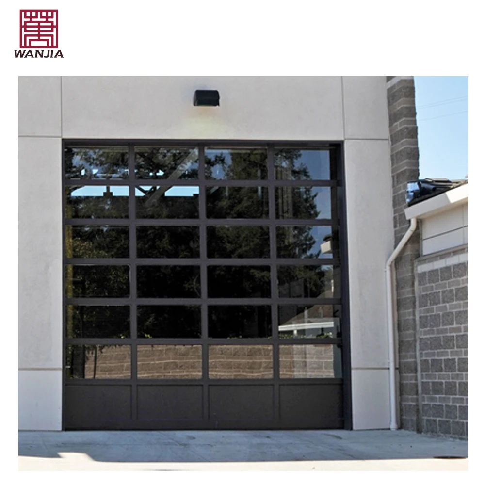 Manufacturer Custom Home Garage Door Residential Automatic Mirror Glass Aluminum Garage Door