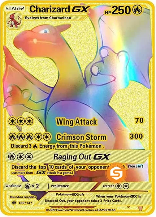 Rare Charizard,Pikachu Gold Black Metal Carte Poke mon Card Original 1st First Edition Ex Gx Tcg Vmax Trading Playing Game Cards