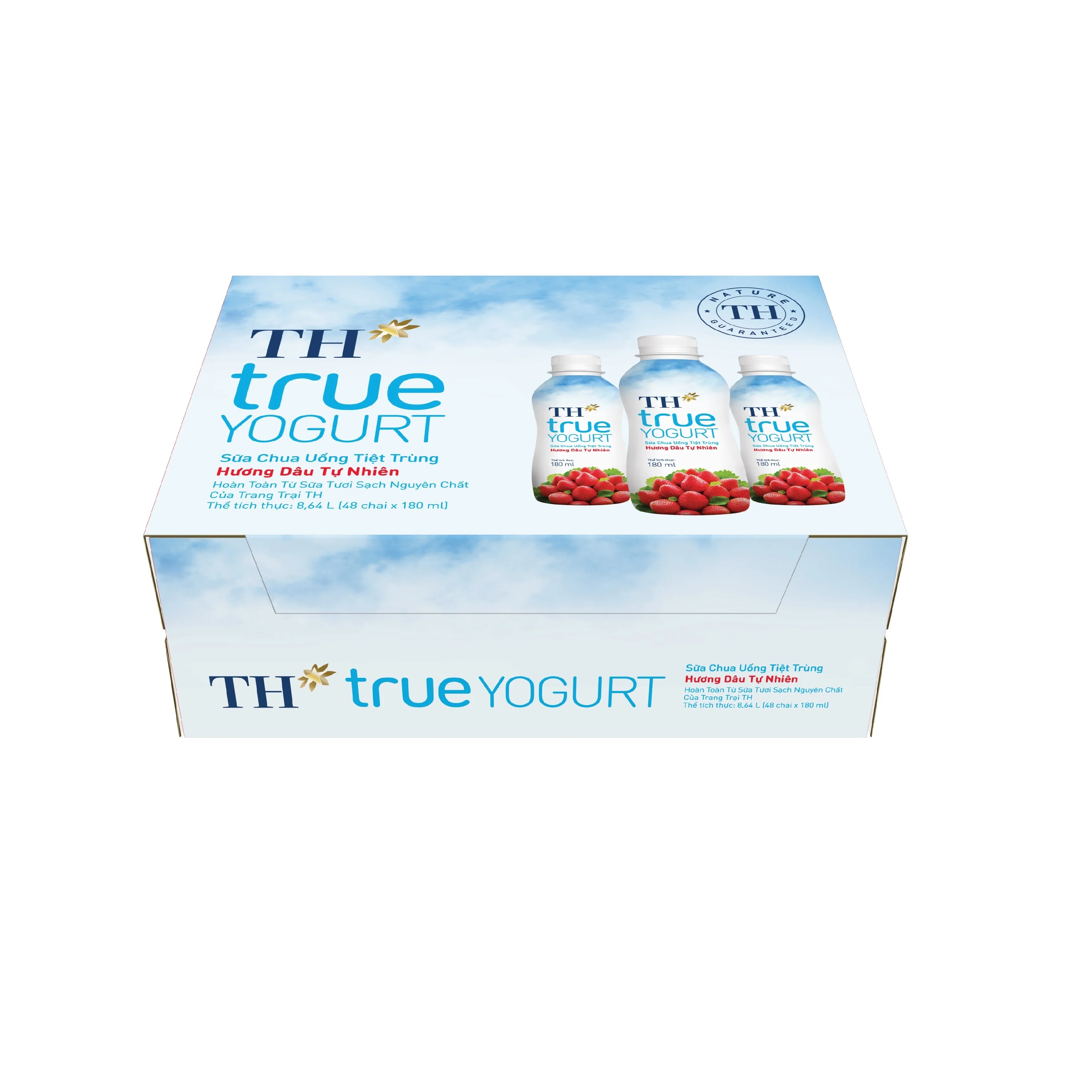 UHT Drinking Yogurt Natural Strawberry 180ml Fruity Flavor Organic Halal Certified Carton Bottle Milk Yogurt From Vietnam