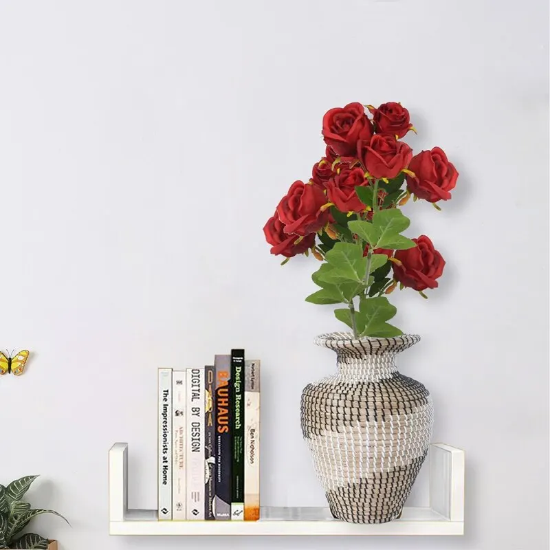 Eye Catching Customized Product Farmhouse Flower Vases Natural Seagrass Flowers Vase for Home Decor