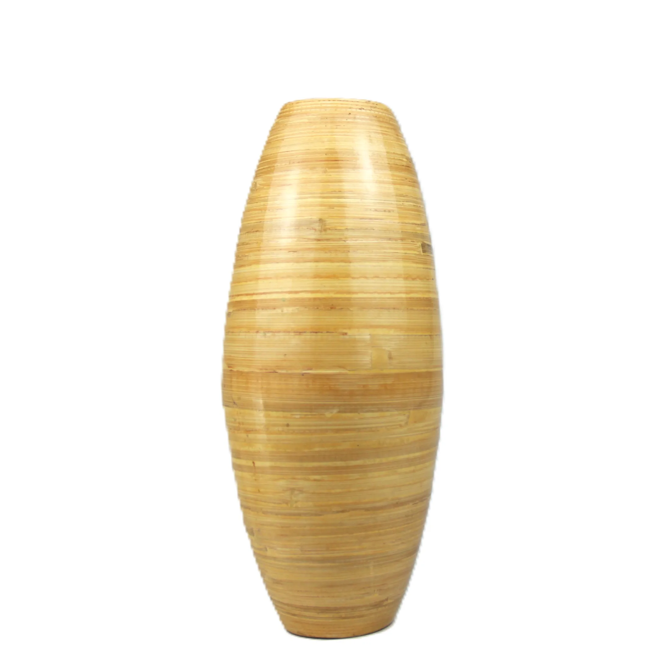 Vietnam Hot Design Sustainable Bamboo Natural Handcrafted Tall Bottle Shape Floor Vase for Silk Plants Flowers Filler Decor