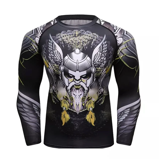 Unisex Bjj Rash guards Long Sleeves Top Quality BJJ MMA Compression Shirts Rash Guards For BJJ Rash Guard MMA Workout Gym