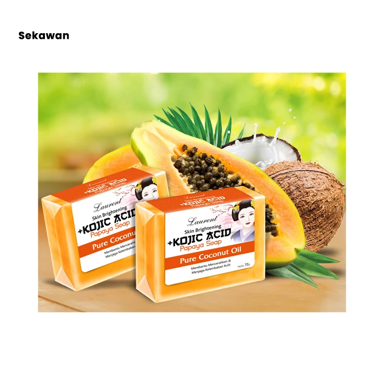 Refreshing Organic Natural Ingredients Fragrance Whitening Pure Coconut Oil Papaya Soap for Sale