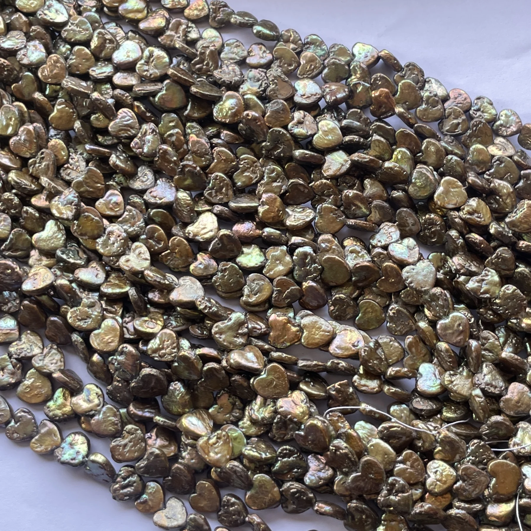 4mm 5mm 6mm Natural Golden Brown Freshwater Pearl Stone Smooth Heart Shape Beads Strands at Best Wholesale Factory Price Online