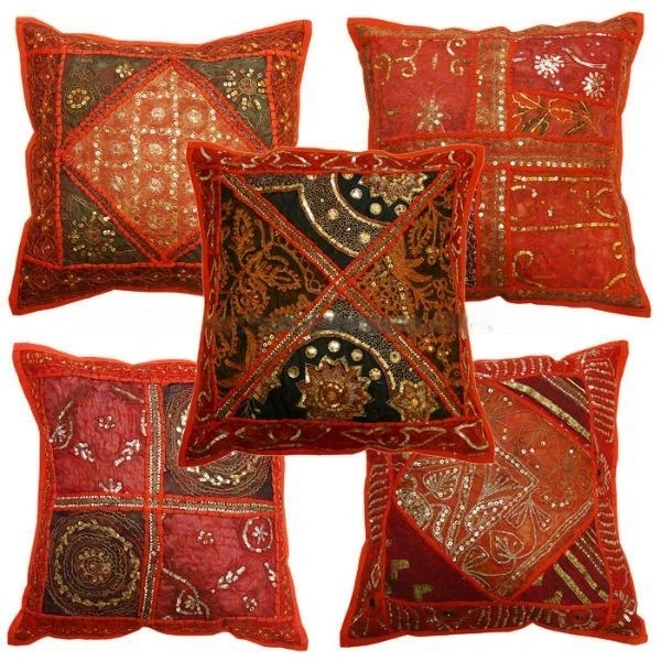 block printed Jasmine Blue cushion cover Case Cover Velvet Sofa Decorative Pillow Covers X Cushion Linen Decoration