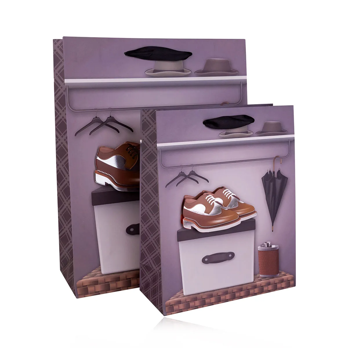 Accentra Gift bag GENTLEMEN 1 medium, 4 assorted motifs, size: 32 x 26 x 10cm