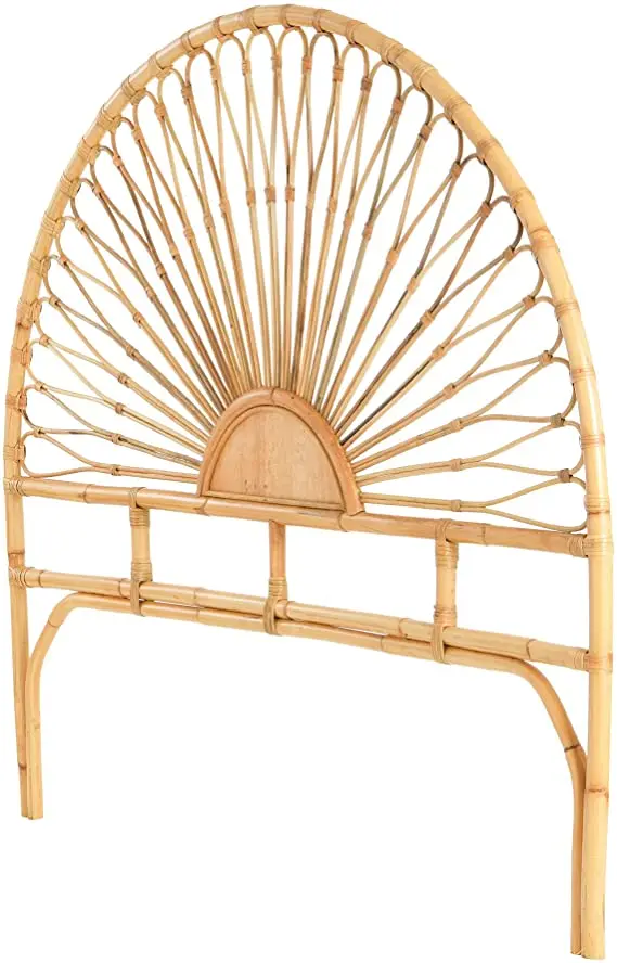 TH-H8136 High Quality Luxury Vintage Rattan Headboard Rattan Bedhead Honey Half Moon