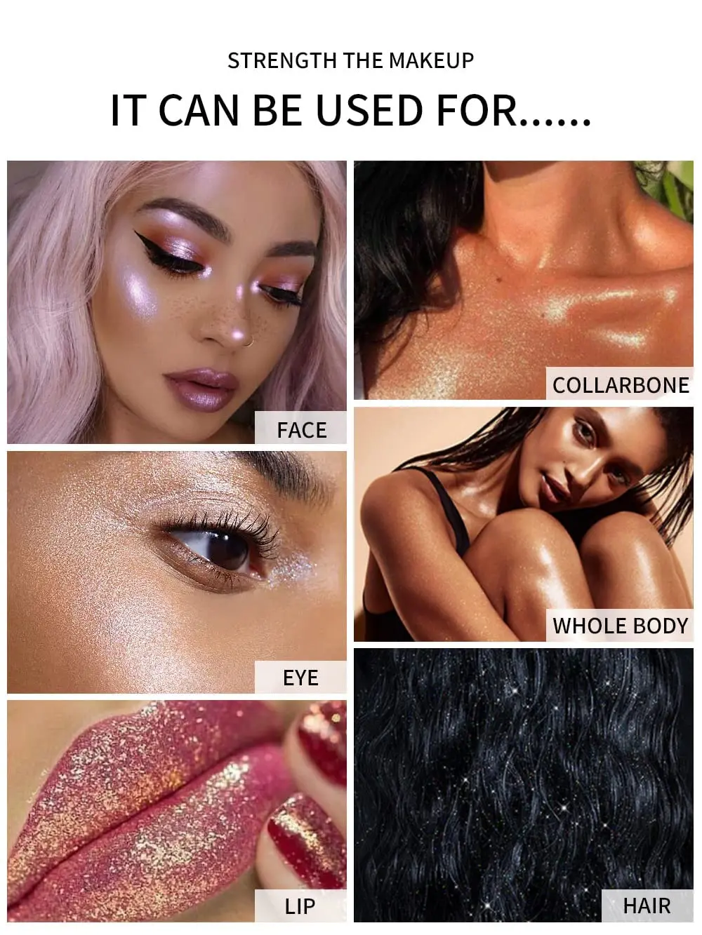 Wholesale Loose Patting Powder Shimmer Blush Makeup Face Highlighter Body Glitter Private Label