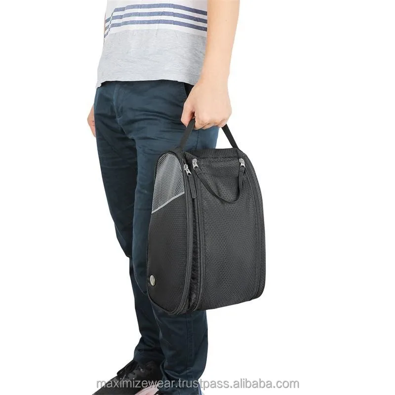 New Arrivals Custom Log Golf Gym Outdoor Shoes Bag With Zipper Breathable Sport Soccer Basketball Shoe Bags