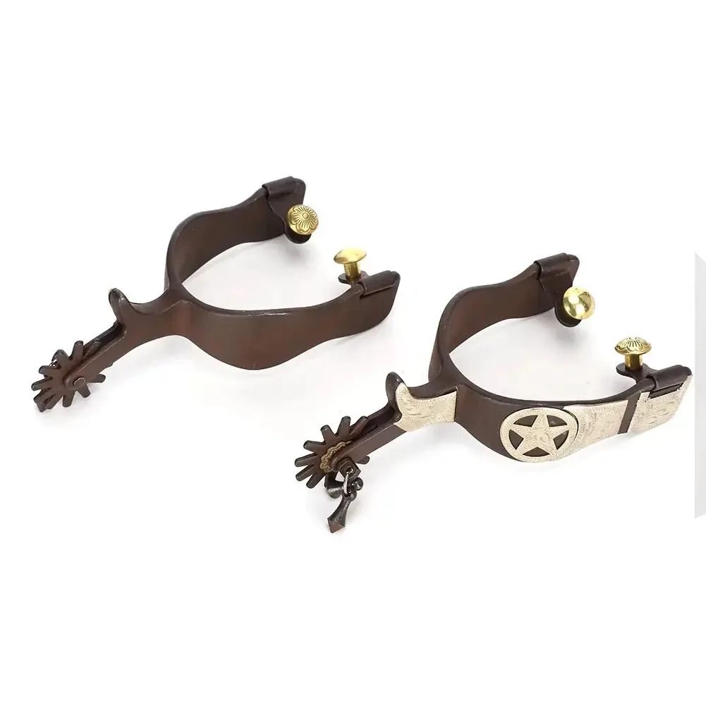 Classic Horse Spur with Engraved Design Stainless Steel Horse Spur with Rowel Detail Antique Cowboy Horse Spurs