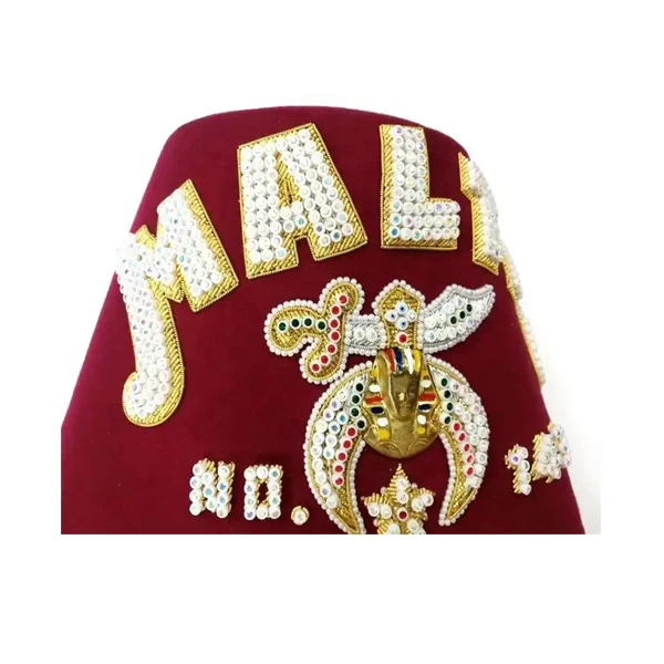 Shriner Fez Hat Bullion Hand Embroidered Masonic Custom OES Fez 2024 Shriners Malta Maroun all colours Fez Cap Hand Embroidered