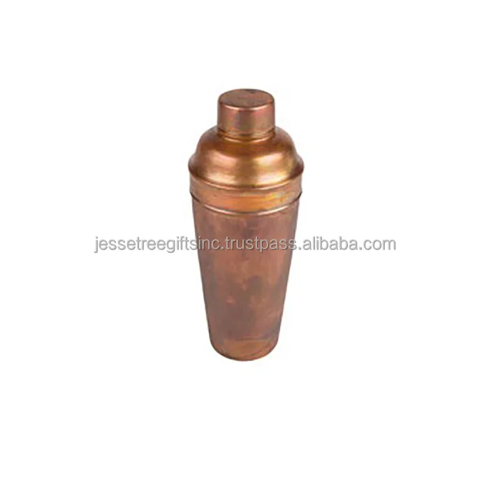 Handmade Copper Sheet Cocktail Shaker With Antique Copper Finishing Hammered Design Round Shape Excellent Quality For Drinking