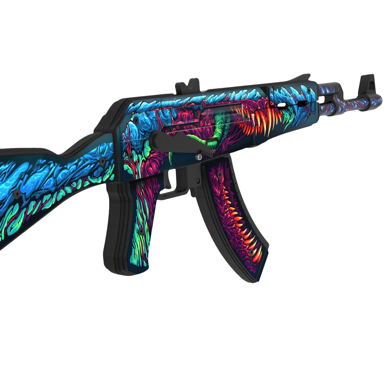 Top product CS GO AK-47 assault rifle  Hyper beast wooden gun pistol shoots rubber bandspistol