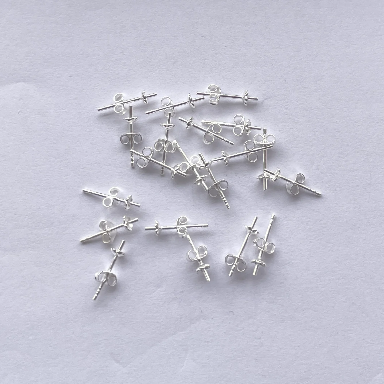 5mm 925 Sterling Silver Round Flower Stud Earrings Blank Empty Setting Gold Micron Findings Semi Mount Earring Wholesale Cup DIY