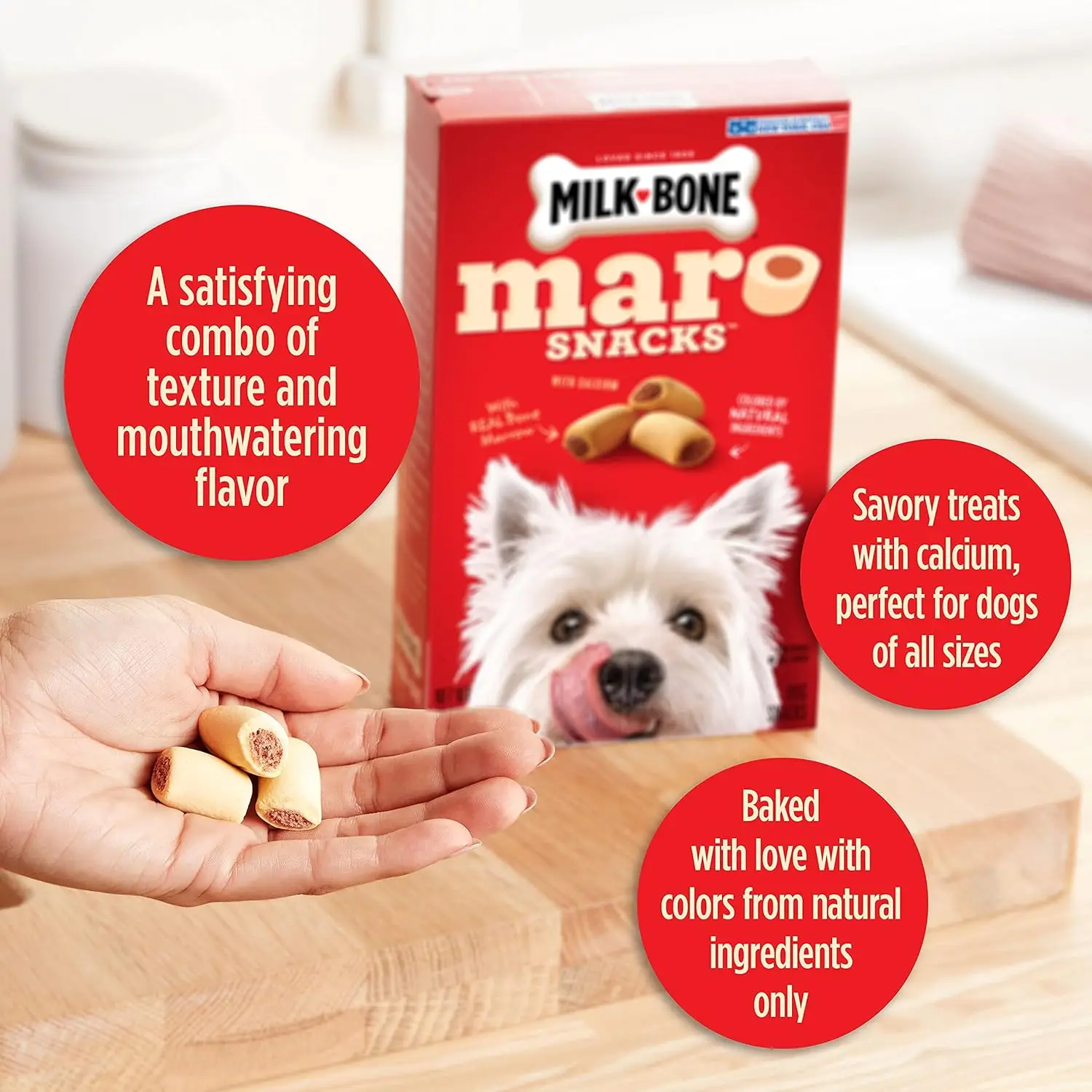 Snacks Dog Treats, Beef, 40 Ounce with Real Bone Marrow and Calcium