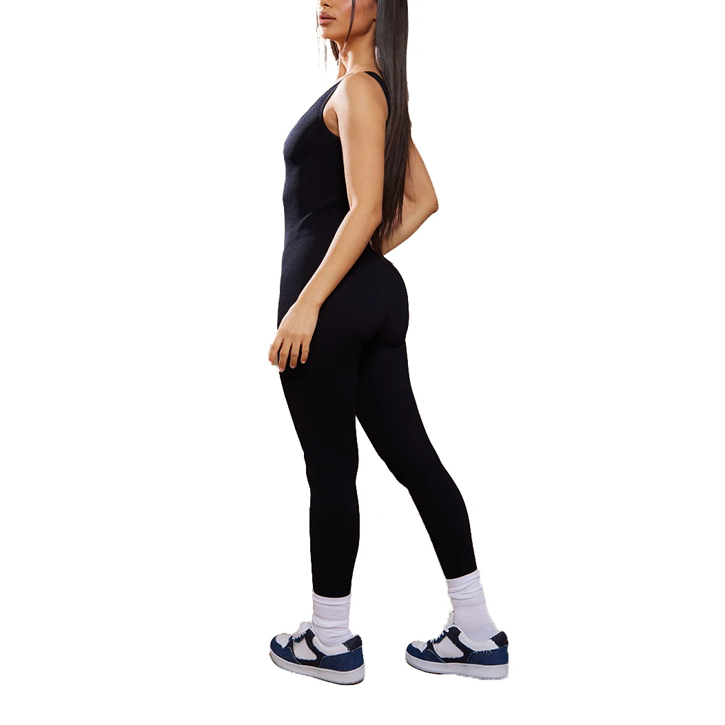 2024 Custom New Sexy Fitness Workout One Piece Zip Up Backless Bodycon Rompers Women One Pc Yoga Bodysuits Jumpsuits & Playsuits