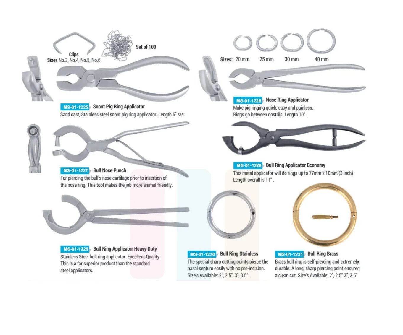 Bull Ring Veterinary Instruments Stainless Steel and Brass Made in Pakistan Durable Metal Featured on Alibaba