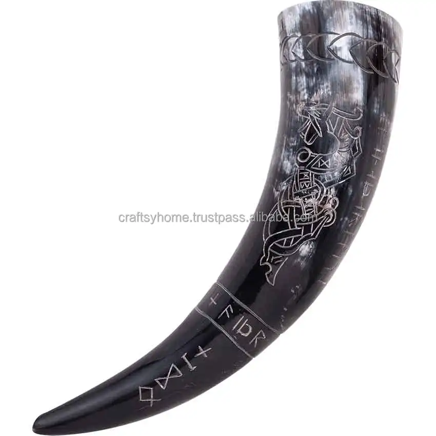 Hand Made Customized Natural Handcrafted Eco friendly Polished Viking Drinking Horn For Home Restaurant And Hotel Agate