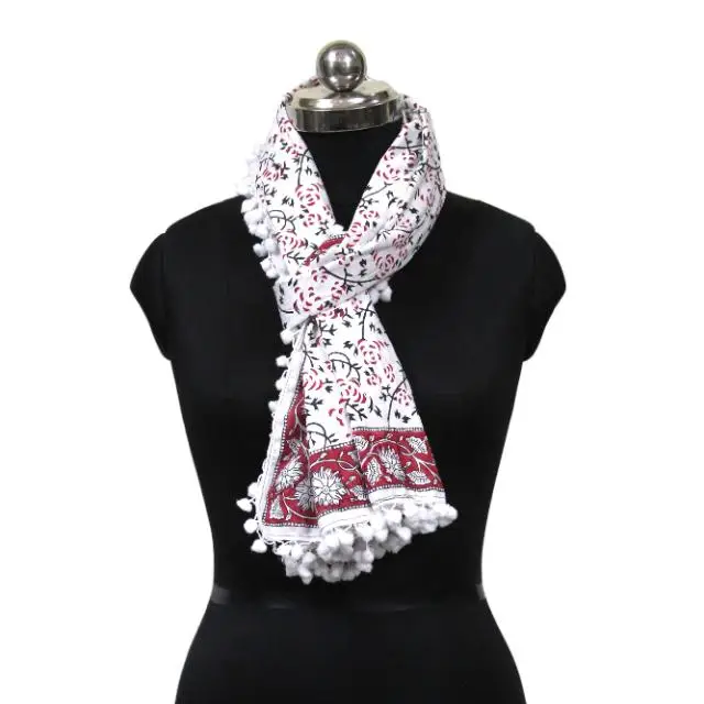 Женский хлопковый шарф с принтом