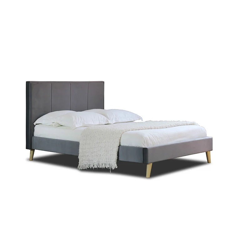 OEM Arlo Alex Bed Frame in Dark Grey Color MDF and Plywood Material Classic Finish Modern Affordable Bed Suitable for All Ages