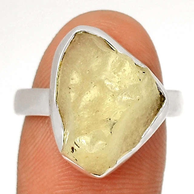 Fine Jewelry Rings Natural Stone Adjustable Ring 14k Gold Plated Sterling Silver Glass Rings 925 Sliver Jewelry