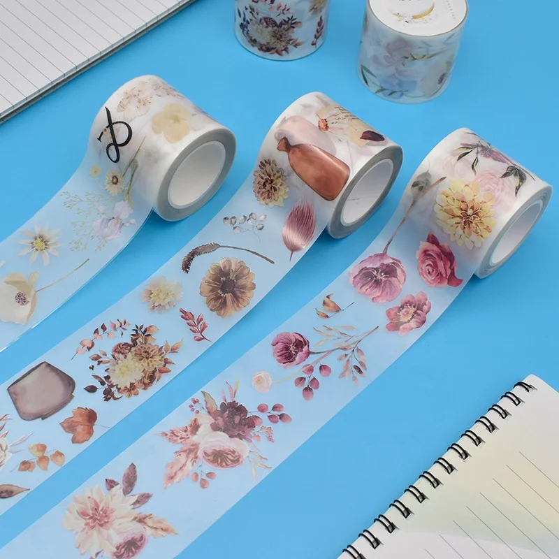 New trends fashion style matte transparent tape pet diy journal scrapbooking washi tape custom for woman